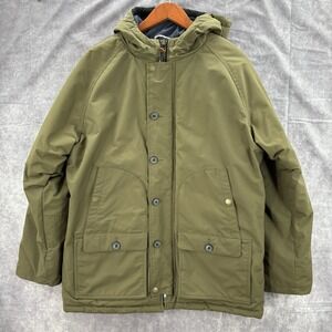 Roark Revival Jacket Mens M Green Nylon‎ Parka Hooded Zip Snap Coat